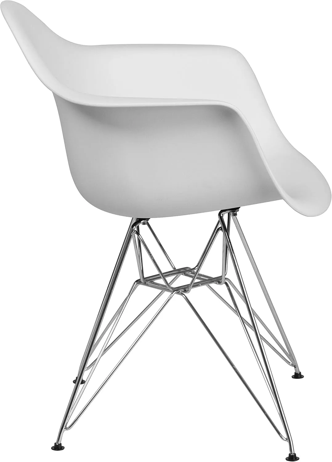 Flash Furniture Alonza Series White Plastic Chair with Chrome Base