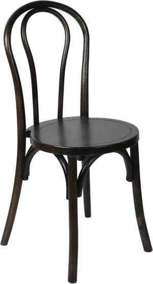 Flash Furniture Betsy Commercial Solid Wood Dining Chair, Thonet Style, Stackable Design, Mortise and Tenon, 350 lbs. Static Weight Capacity, Early American