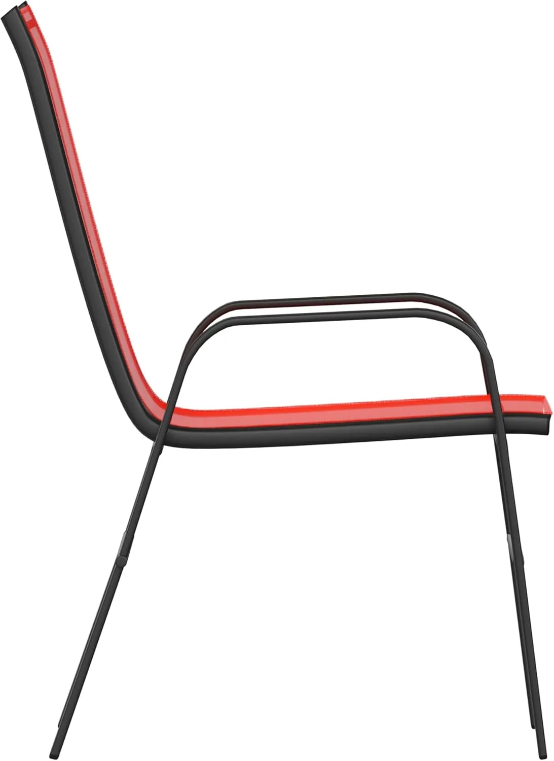 Flash Furniture Brazos Series Red Outdoor Stack Chair with Flex Comfort Material and Metal Frame, Set of 4