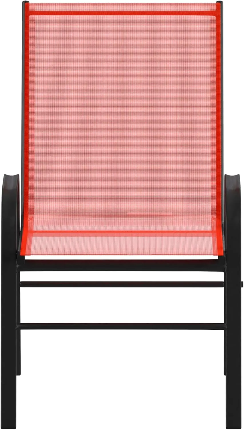 Flash Furniture Brazos Series Red Outdoor Stack Chair with Flex Comfort Material and Metal Frame, Set of 4