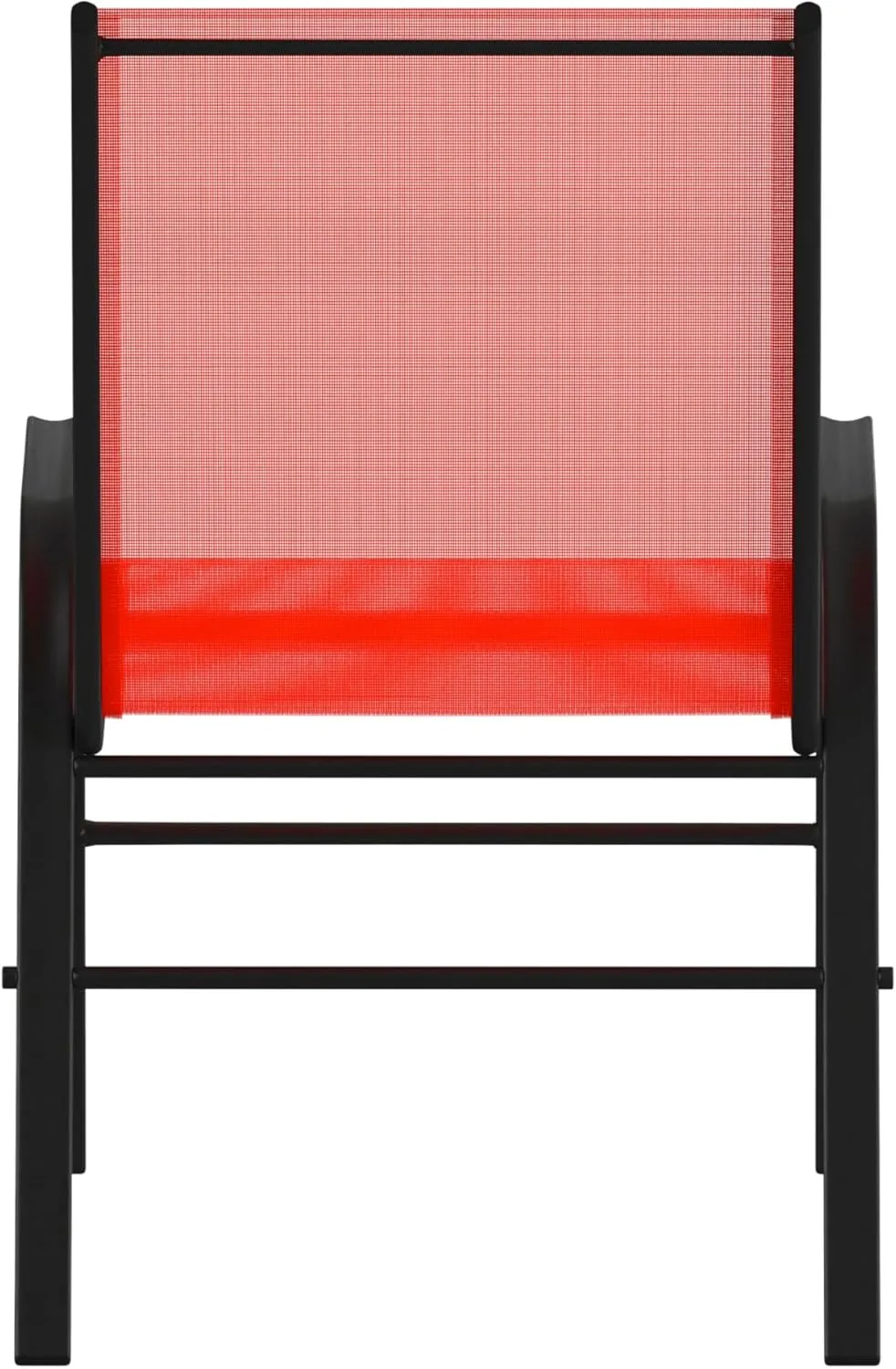 Flash Furniture Brazos Series Red Outdoor Stack Chair with Flex Comfort Material and Metal Frame, Set of 4