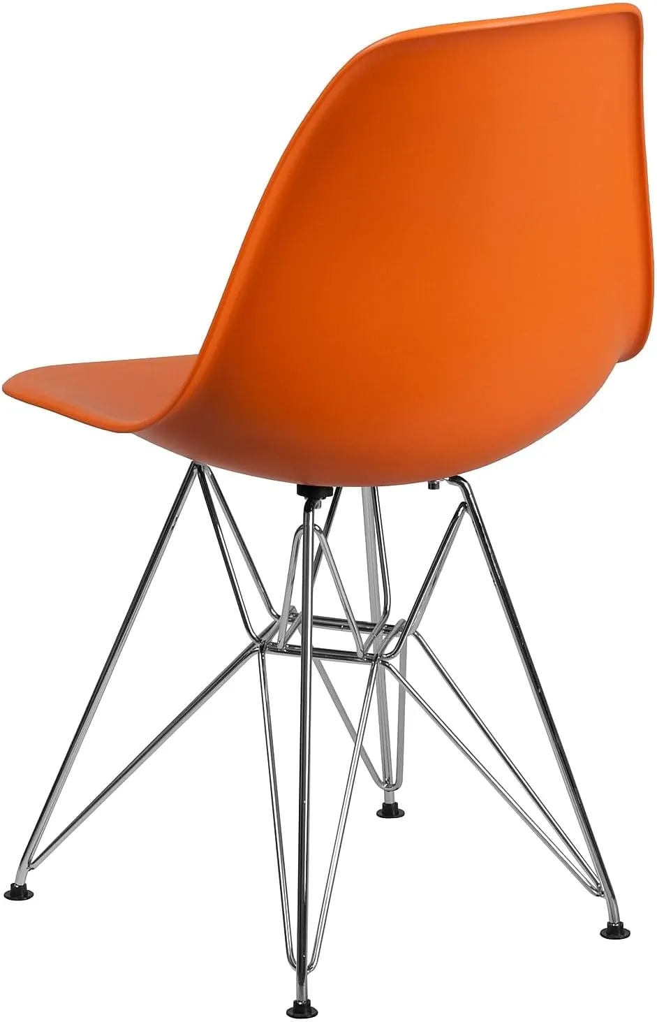 Flash Furniture Elon Series Orange Plastic Chair with Chrome Base