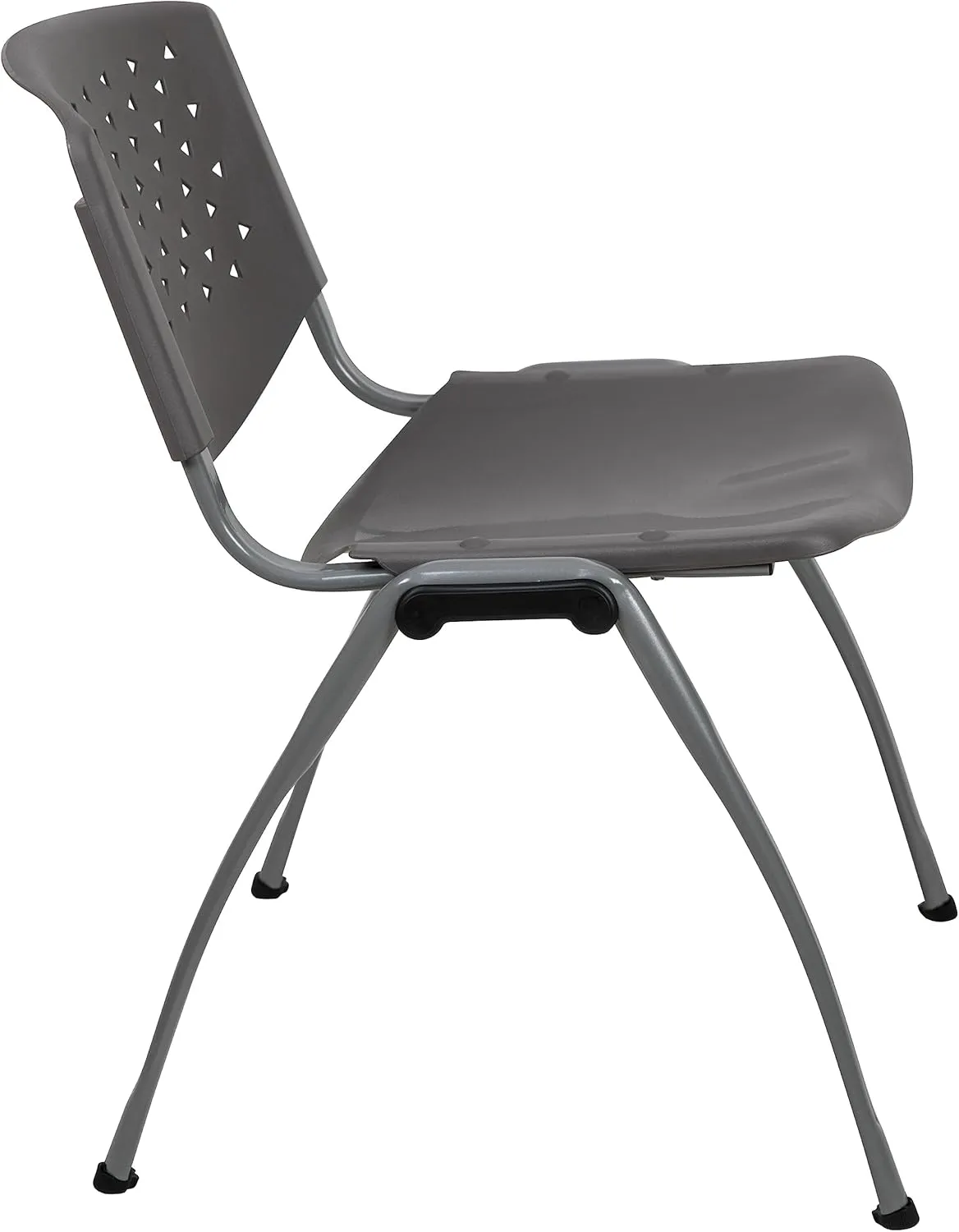 Flash Furniture HERCULES -5 Pack 880 lb. Capacity Gray Plastic Stack Chair | Comfortable Seating with Durable Design