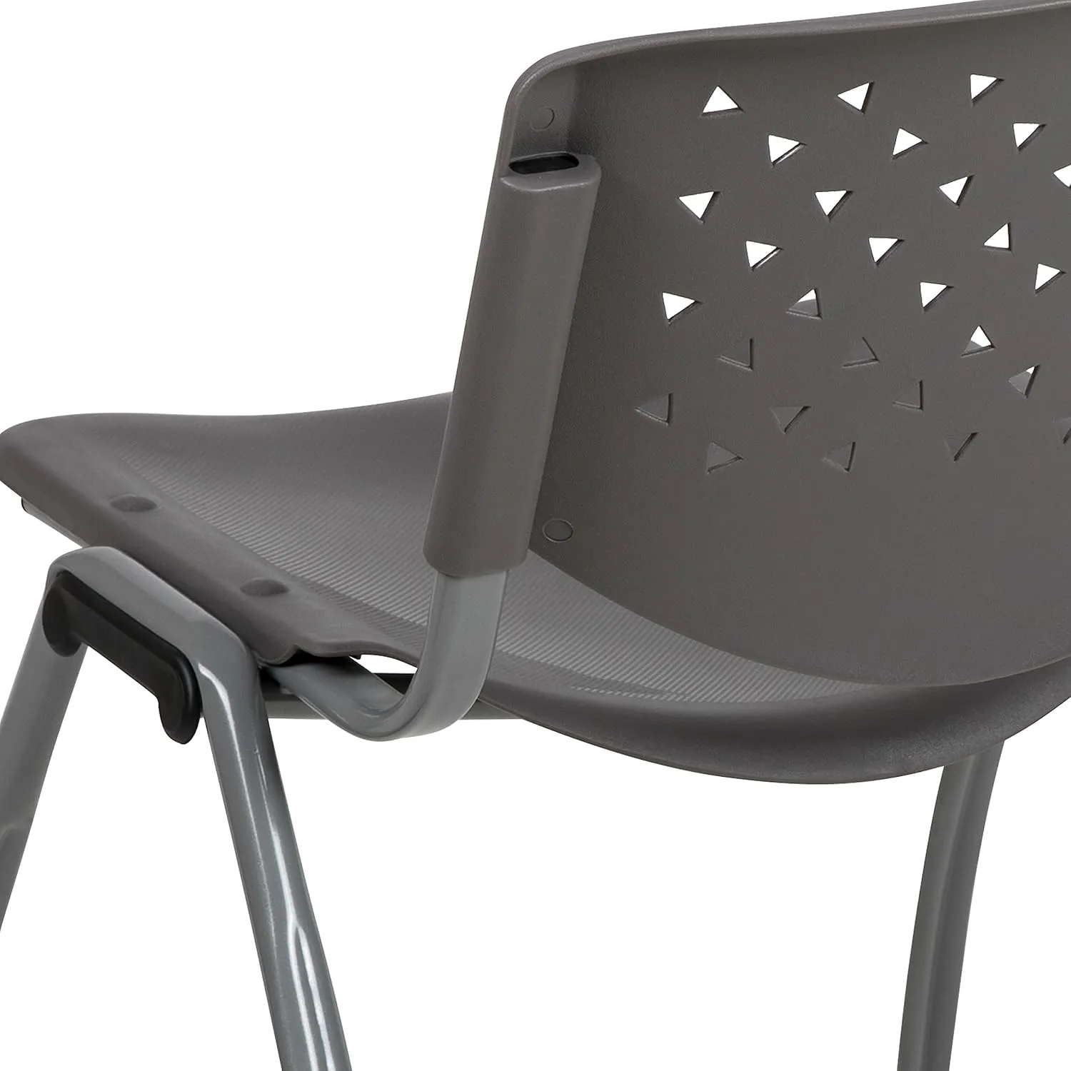 Flash Furniture HERCULES -5 Pack 880 lb. Capacity Gray Plastic Stack Chair | Comfortable Seating with Durable Design