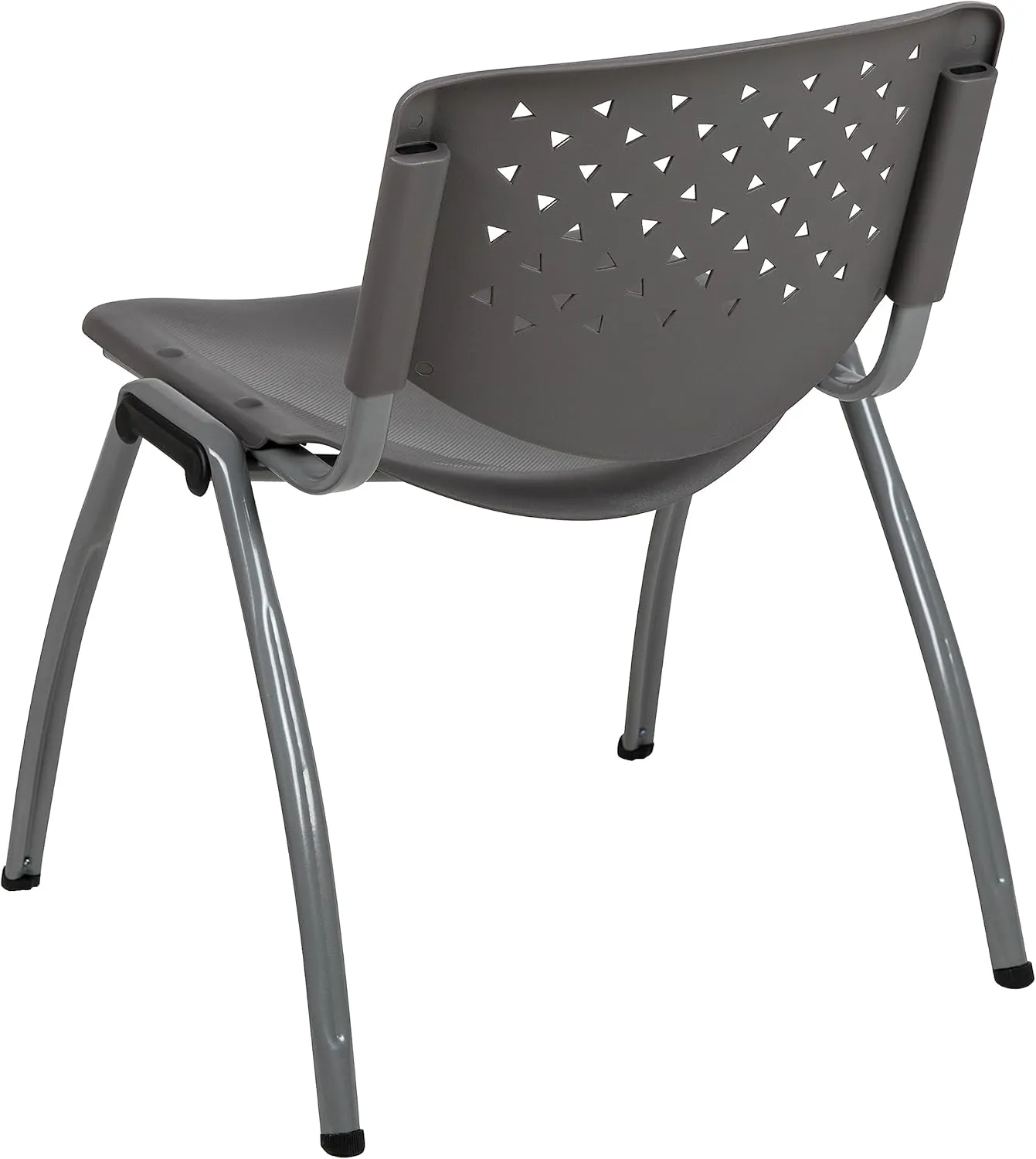 Flash Furniture HERCULES -5 Pack 880 lb. Capacity Gray Plastic Stack Chair | Comfortable Seating with Durable Design