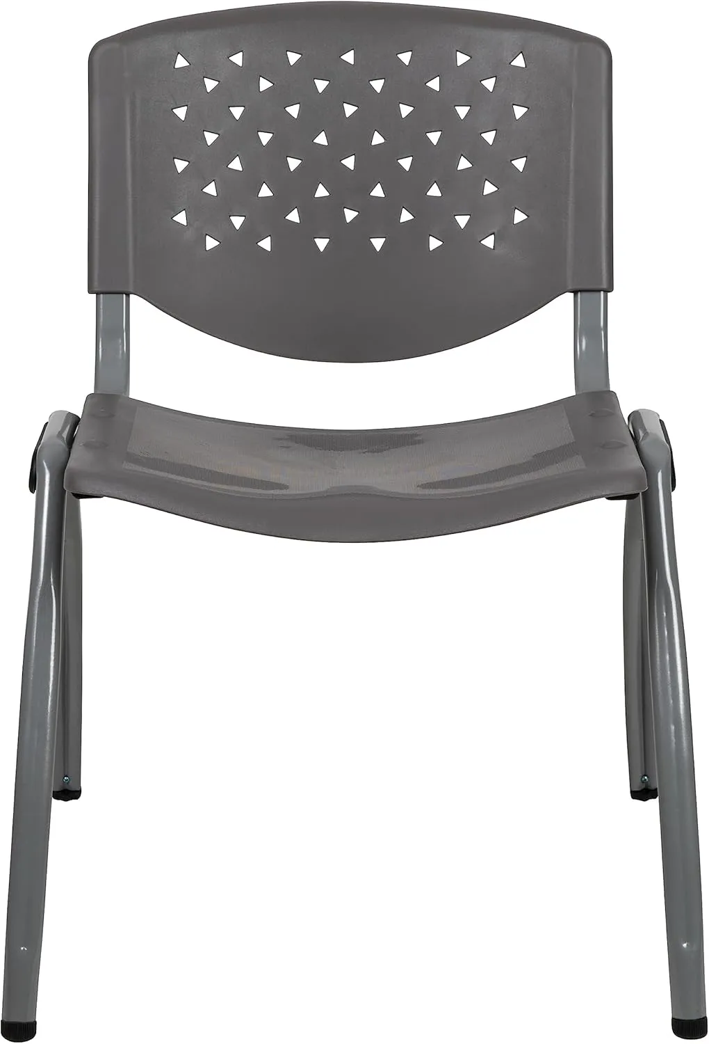 Flash Furniture HERCULES -5 Pack 880 lb. Capacity Gray Plastic Stack Chair | Comfortable Seating with Durable Design
