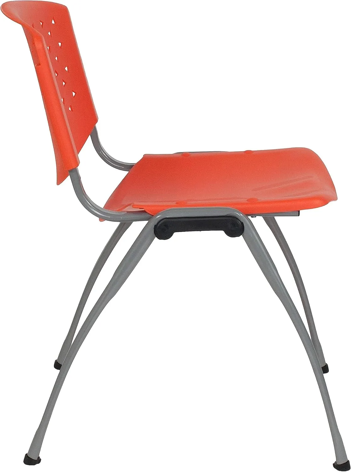 Flash Furniture HERCULES -5 Pack 880 lb. Capacity Orange Plastic Stack Chair | Comfortable Seating with Durable Design