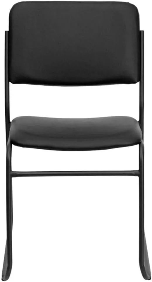 Flash Furniture HERCULES Series 500 lb. Capacity High Density Black Vinyl Stacking Chair with Sled Base