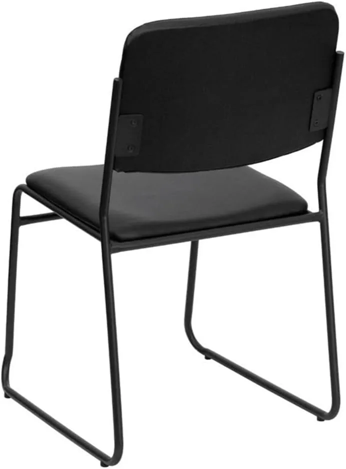 Flash Furniture HERCULES Series 500 lb. Capacity High Density Black Vinyl Stacking Chair with Sled Base