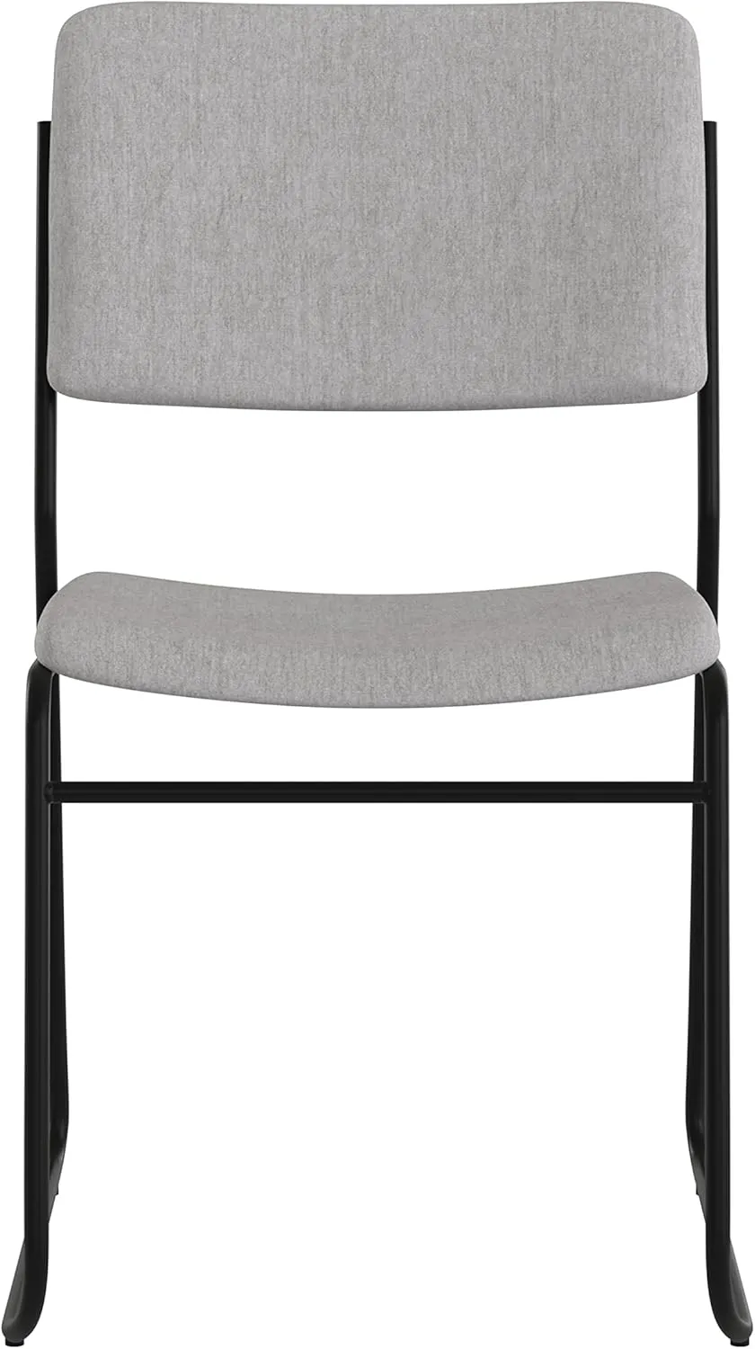 Flash Furniture HERCULES Series 500 lb. Capacity High Density Gray Fabric Stacking Chair with Sled Base