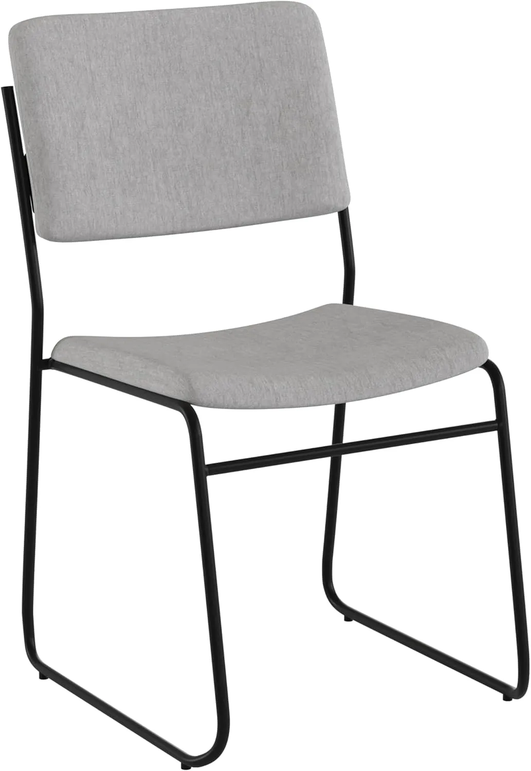 Flash Furniture HERCULES Series 500 lb. Capacity High Density Gray Fabric Stacking Chair with Sled Base