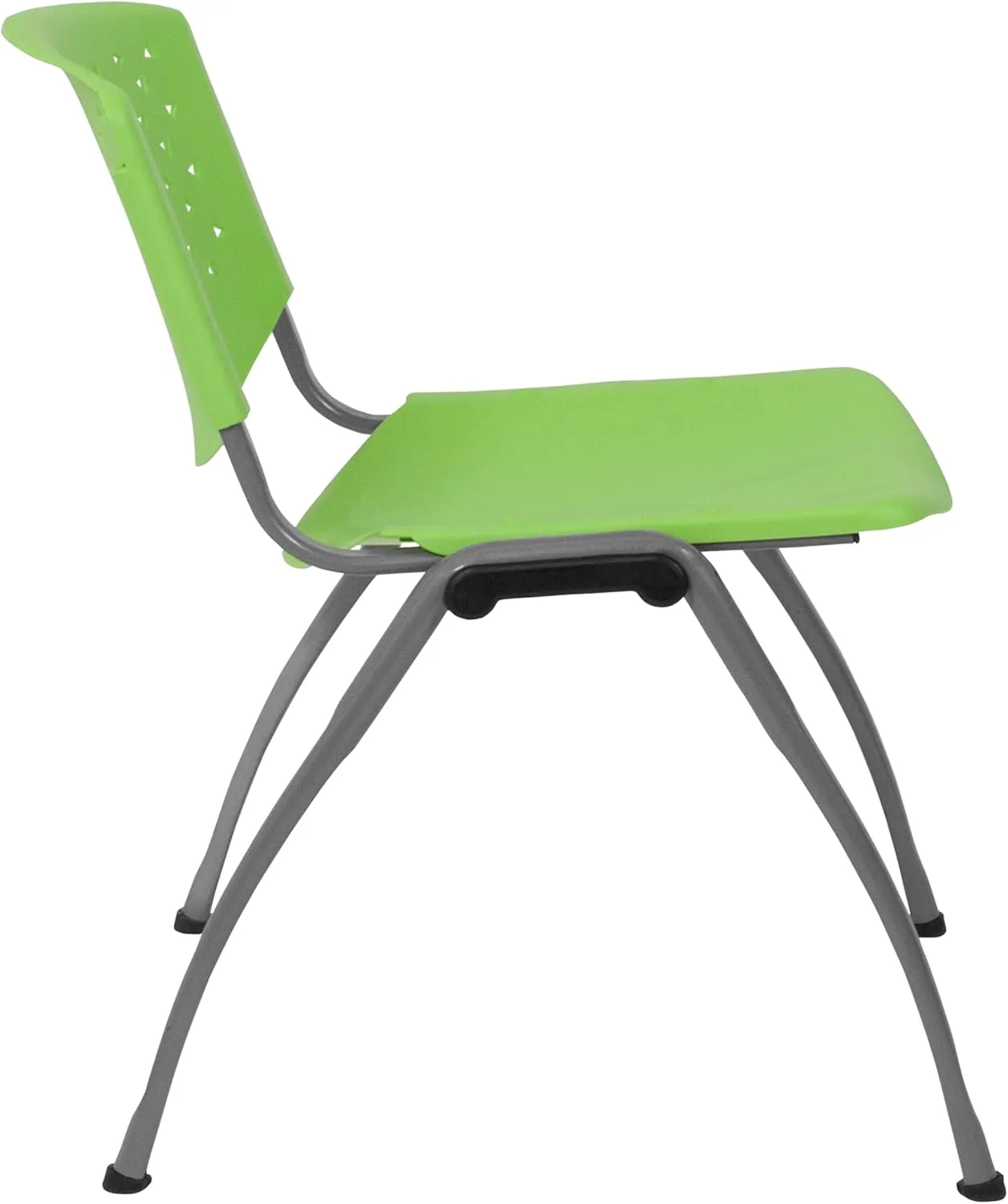 Flash Furniture HERCULES Series 880 lb. Capacity Green Plastic Stack Chair with Titanium Gray Powder Coated Frame
