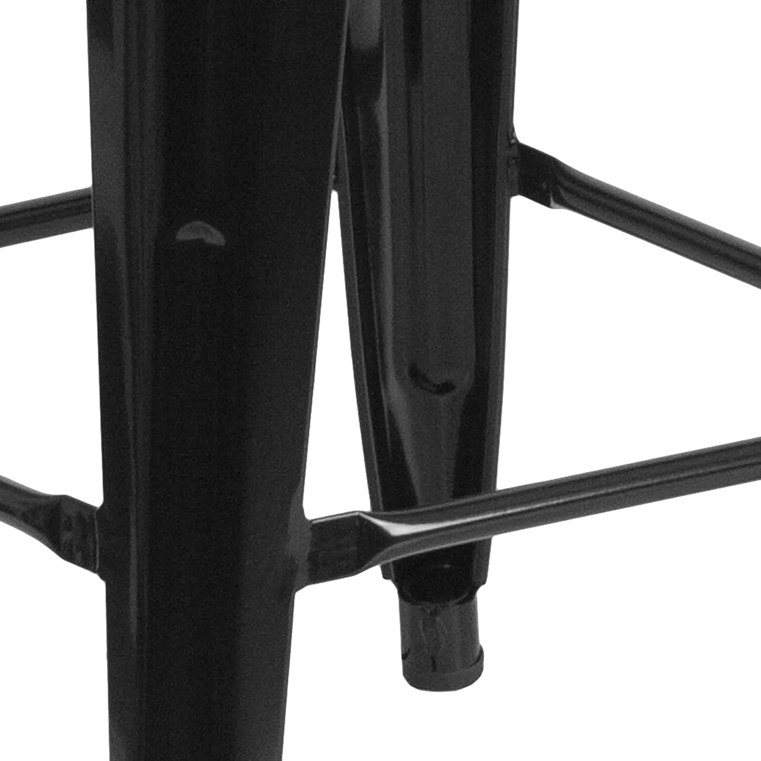 Flash Furniture Lily 4 Pack Commercial Grade 24" High Backless Black Metal Indoor-Outdoor Counter Height Stool with Square Seat