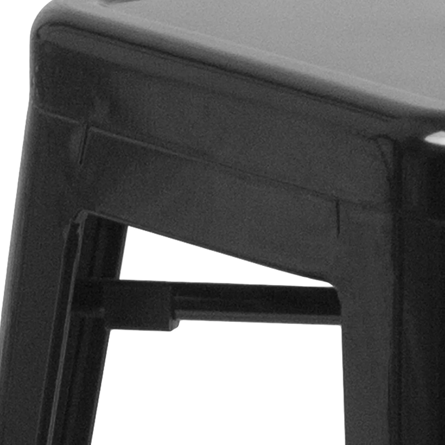 Flash Furniture Lily 4 Pack Commercial Grade 24" High Backless Black Metal Indoor-Outdoor Counter Height Stool with Square Seat