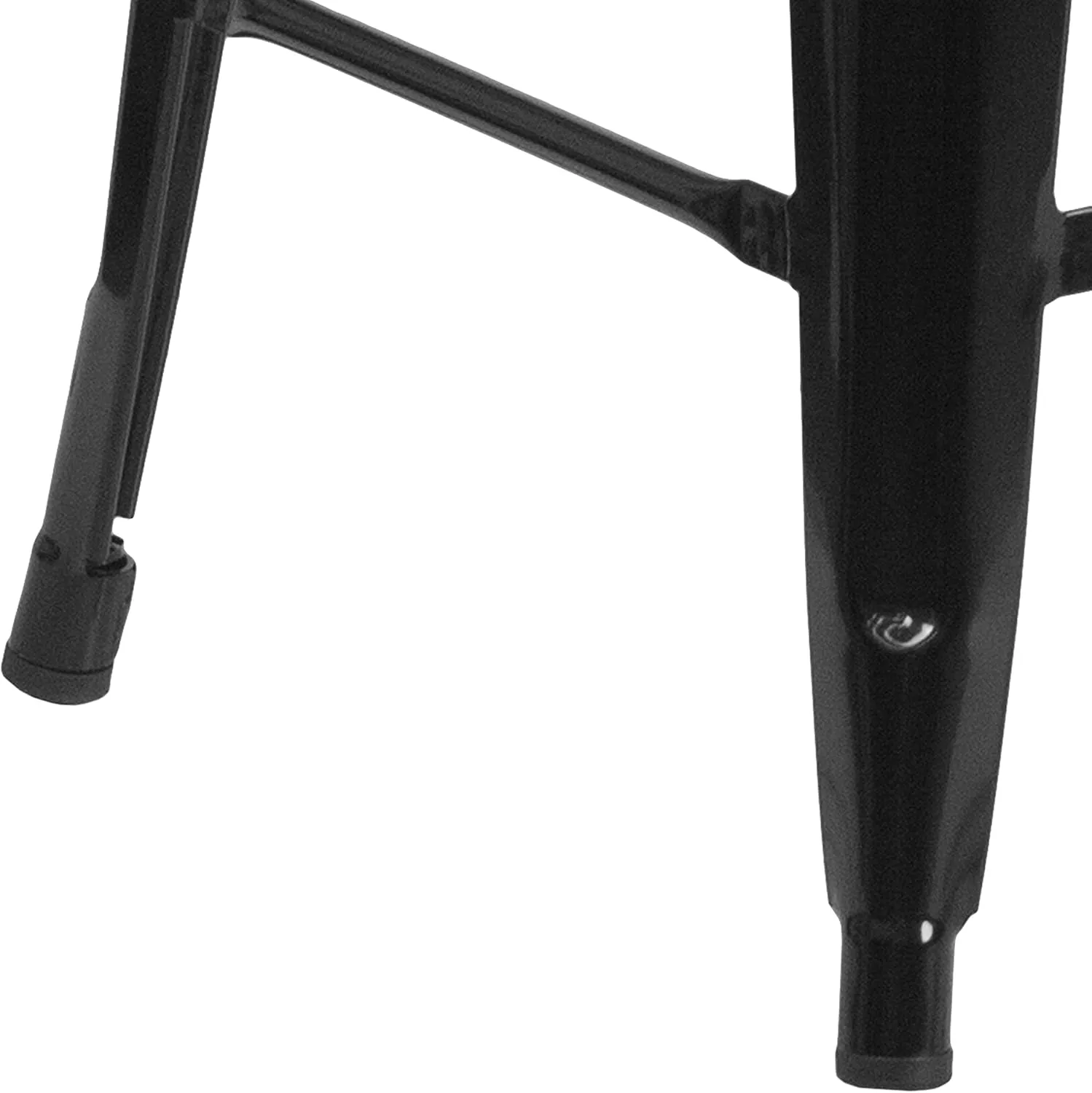 Flash Furniture Lily 4 Pack Commercial Grade 24" High Backless Black Metal Indoor-Outdoor Counter Height Stool with Square Seat