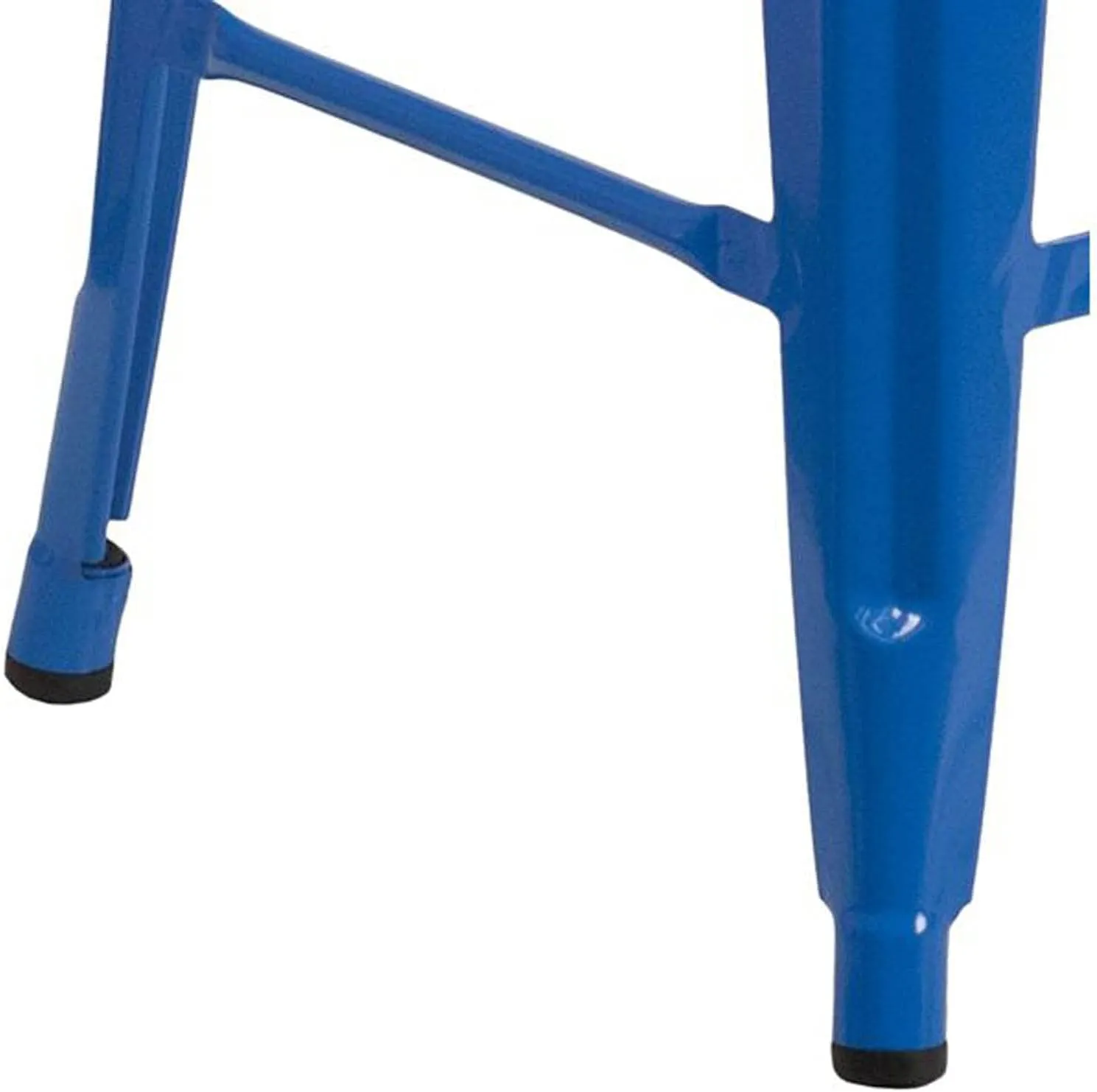 Flash Furniture Lily 4 Pack Commercial Grade 24" High Backless Blue Metal Indoor-Outdoor Counter Height Stool with Square Seat