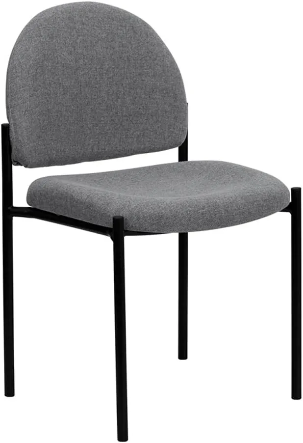 Flash Furniture Tania Comfort Gray Fabric Stackable Steel Side Reception Chair