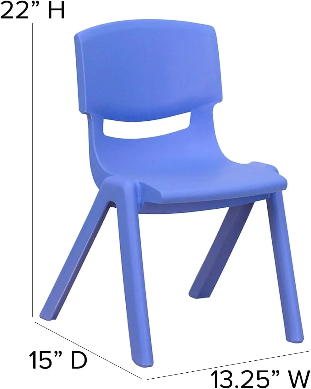 Flash Furniture Whitney 10 Pack Blue Plastic Stackable School Chair with 12'' Seat Height