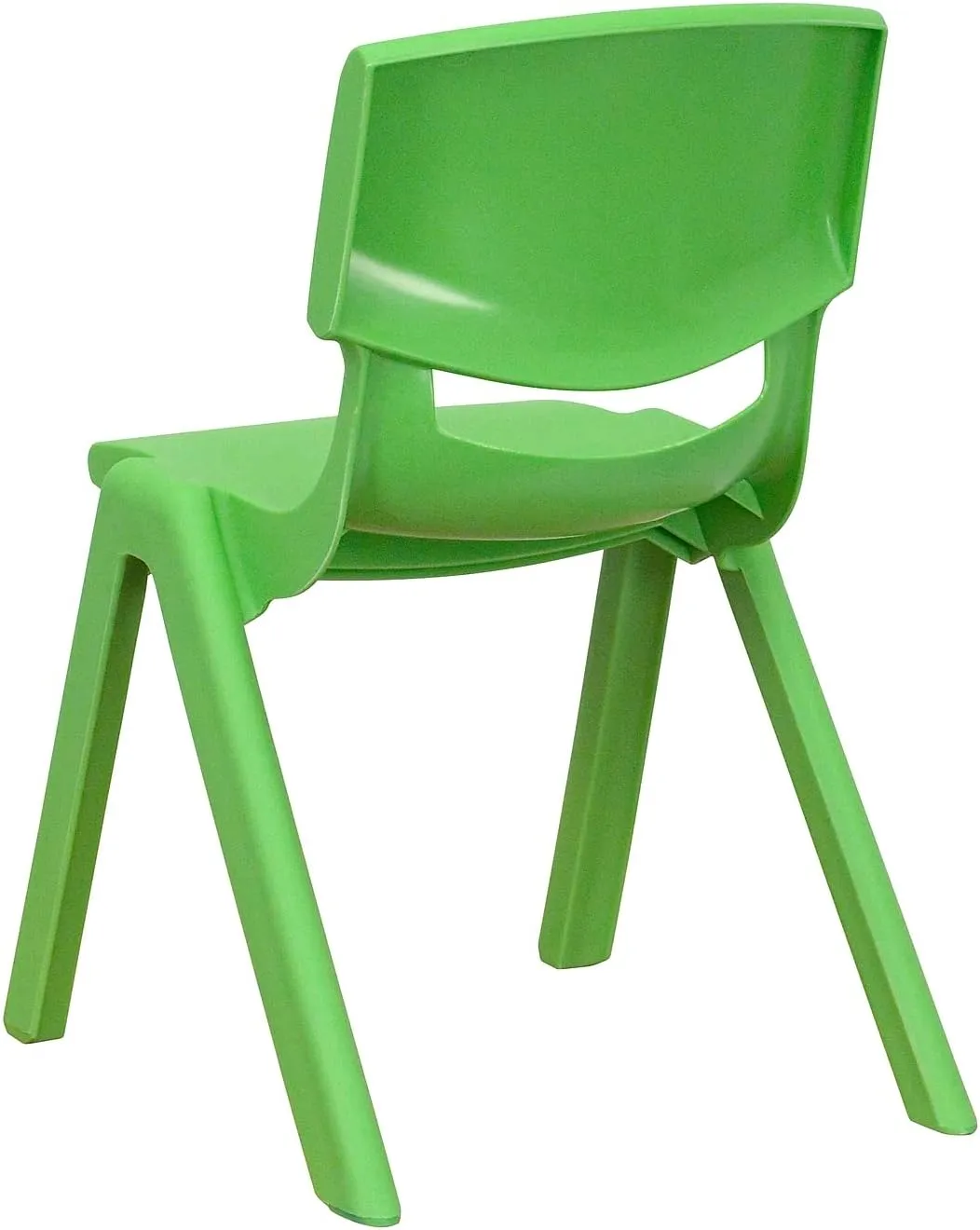 Flash Furniture Whitney 10 Pack Green Plastic Stackable School Chair with 12'' Seat Height