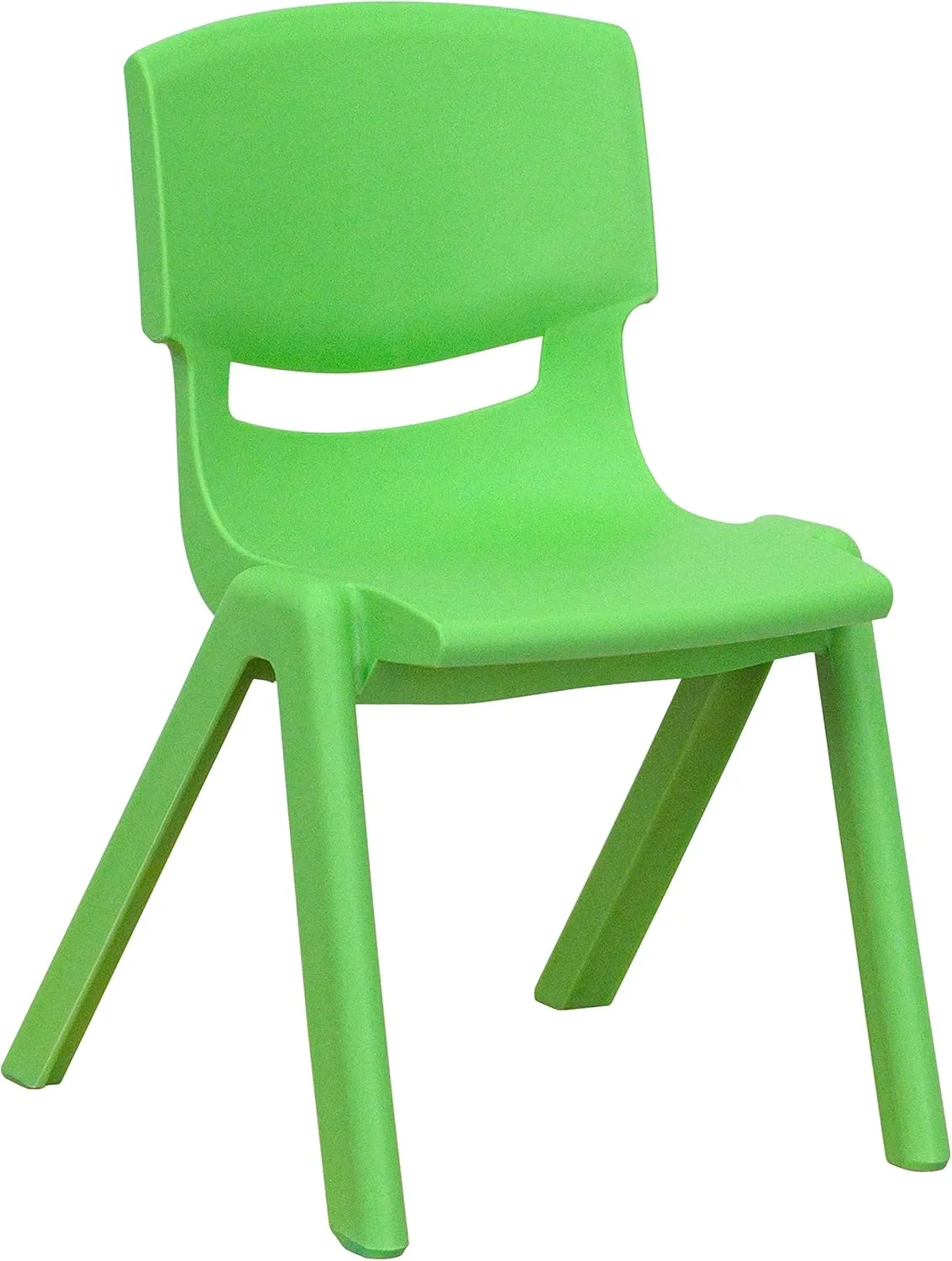 Flash Furniture Whitney 10 Pack Green Plastic Stackable School Chair with 12'' Seat Height