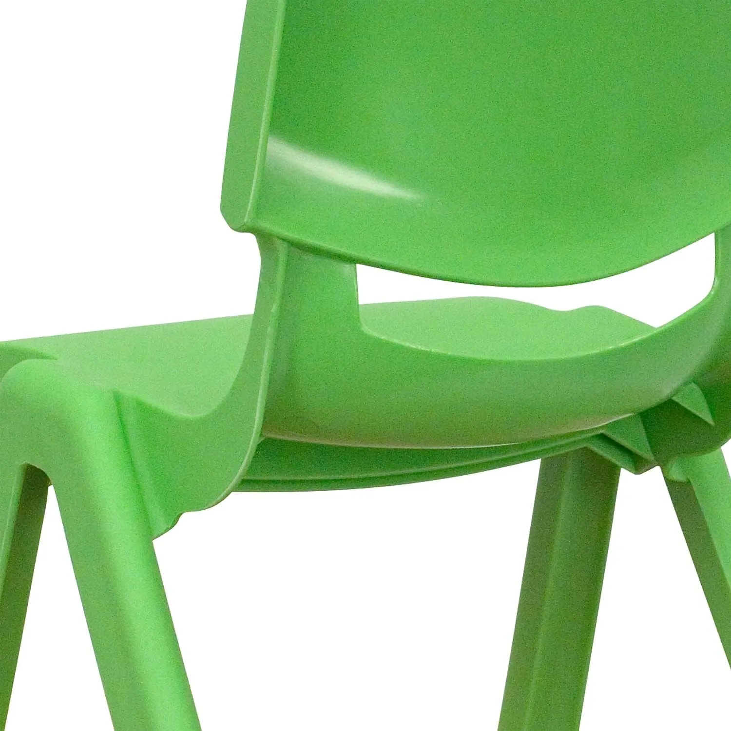 Flash Furniture Whitney 10 Pack Green Plastic Stackable School Chair with 12'' Seat Height