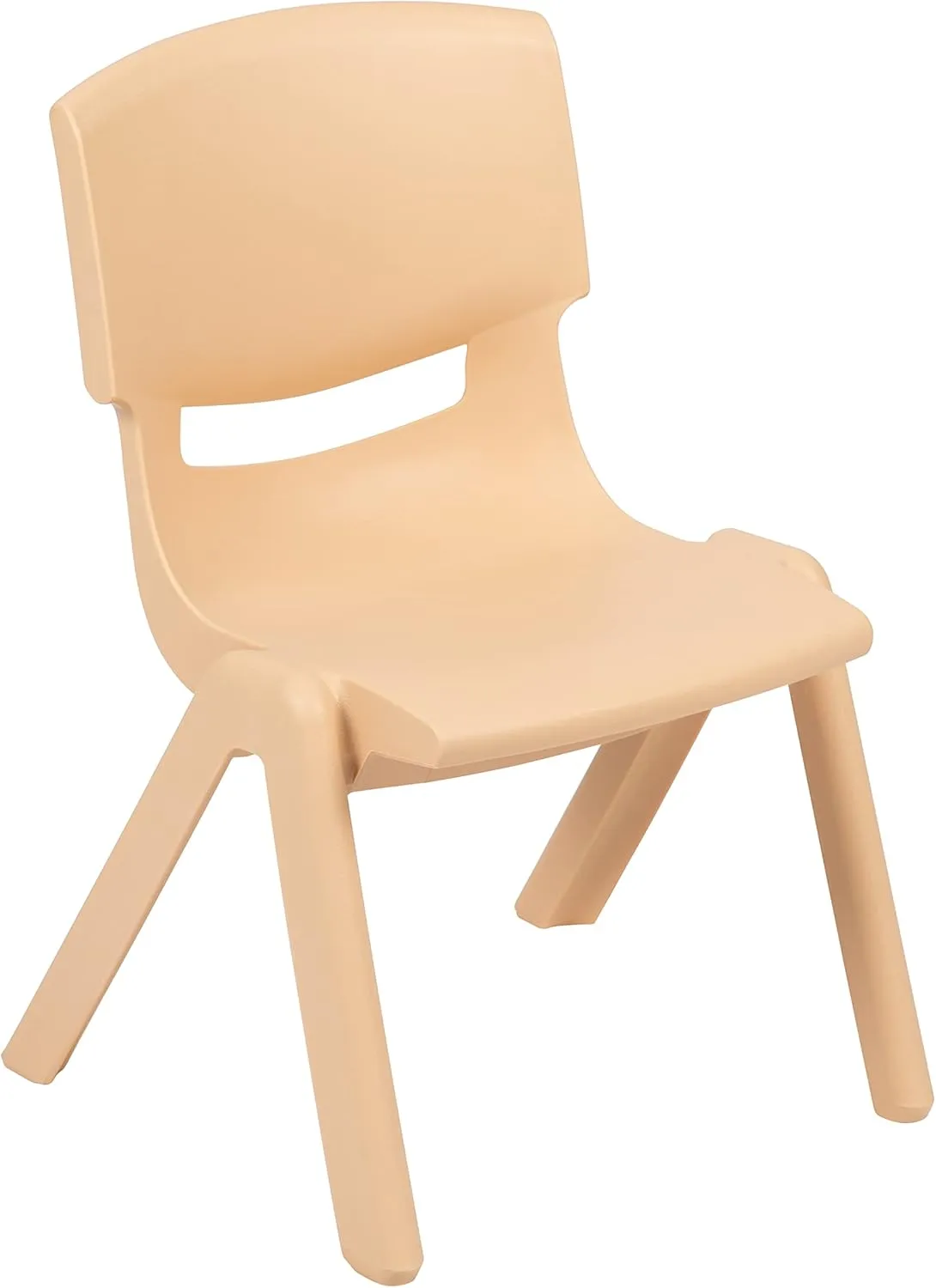 Flash Furniture Whitney 10 Pack Natural Plastic Stackable School Chair with 12" Seat Height