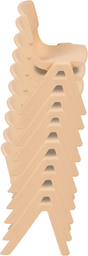 Flash Furniture Whitney 10 Pack Natural Plastic Stackable School Chair with 12" Seat Height