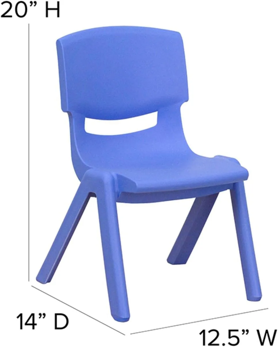 Flash Furniture Whitney 4 Pack Plastic Stackable School Chairs with 10.5" Seat Height, Assorted Colors