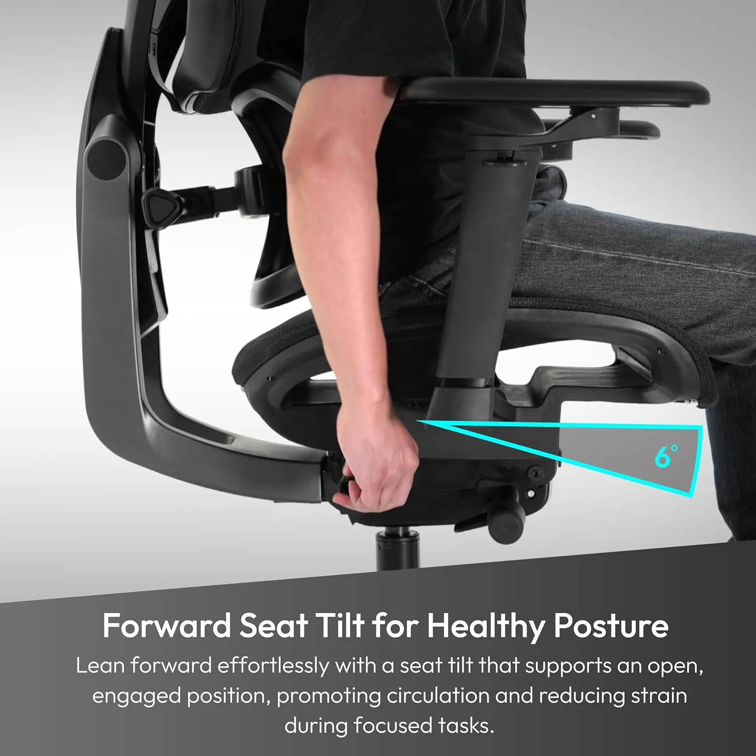 Flex Pro Ergonomic Office Chair, for Adults Gaming Chair, High Back Desk Chair, Synchronous Tilt, Forward Tilt, 19D Fully Self-Adjusting, Adjustable Backrest High, Fabric, Loft Dark Grey