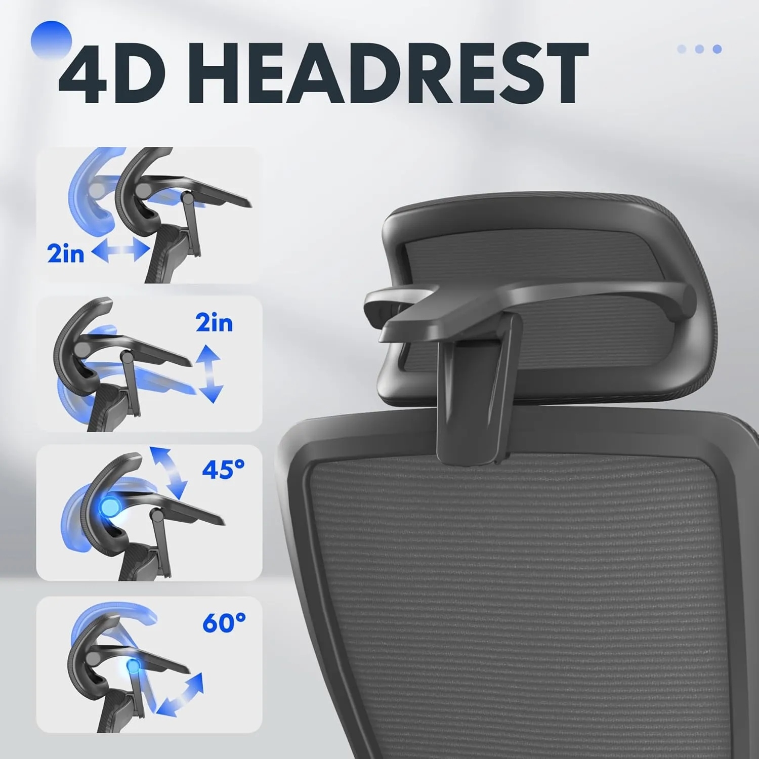 FLEXISPOT Ergonomic Office Chair, Mesh Back Swivel Computer Chair, Home Office Desk Chairs, with 4D Headrest/Lumbar Support/17in Retractable Footrest/400LBS Heavy Duty/Foam Seat Black OC3