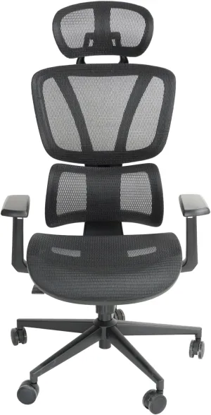 FOH Ergonomic Mesh Office Chair with Breathable Mesh, Computer Desk Chair, Ergonomic Task Chair with Adjustable Backrest Lumbar Support, Armrests and 360°Rotation for Home Office