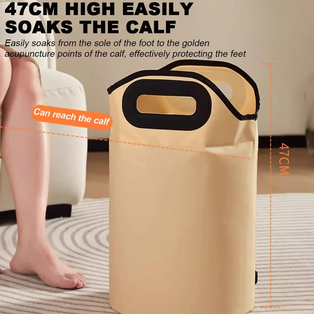 Foldable Travel Foot Bath, High Temperature Resistant Foot Bath Bag with Handle, Multifunctional Foot Bath Bucket, Portable Foot Bath, Suitable for Washing Clothes,Pink
