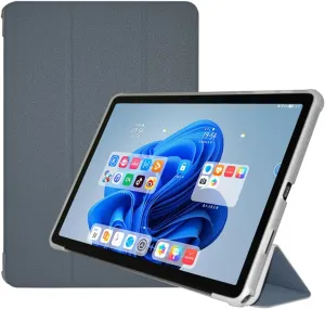 Folio Stand Case for TECLAST P50 / P50S Tablet 11", PU Leather Slim Multi-Viewing Angles Cover with Auto Wake/Sleep Function Hard Back Shell Protective Sleeve (Gray)