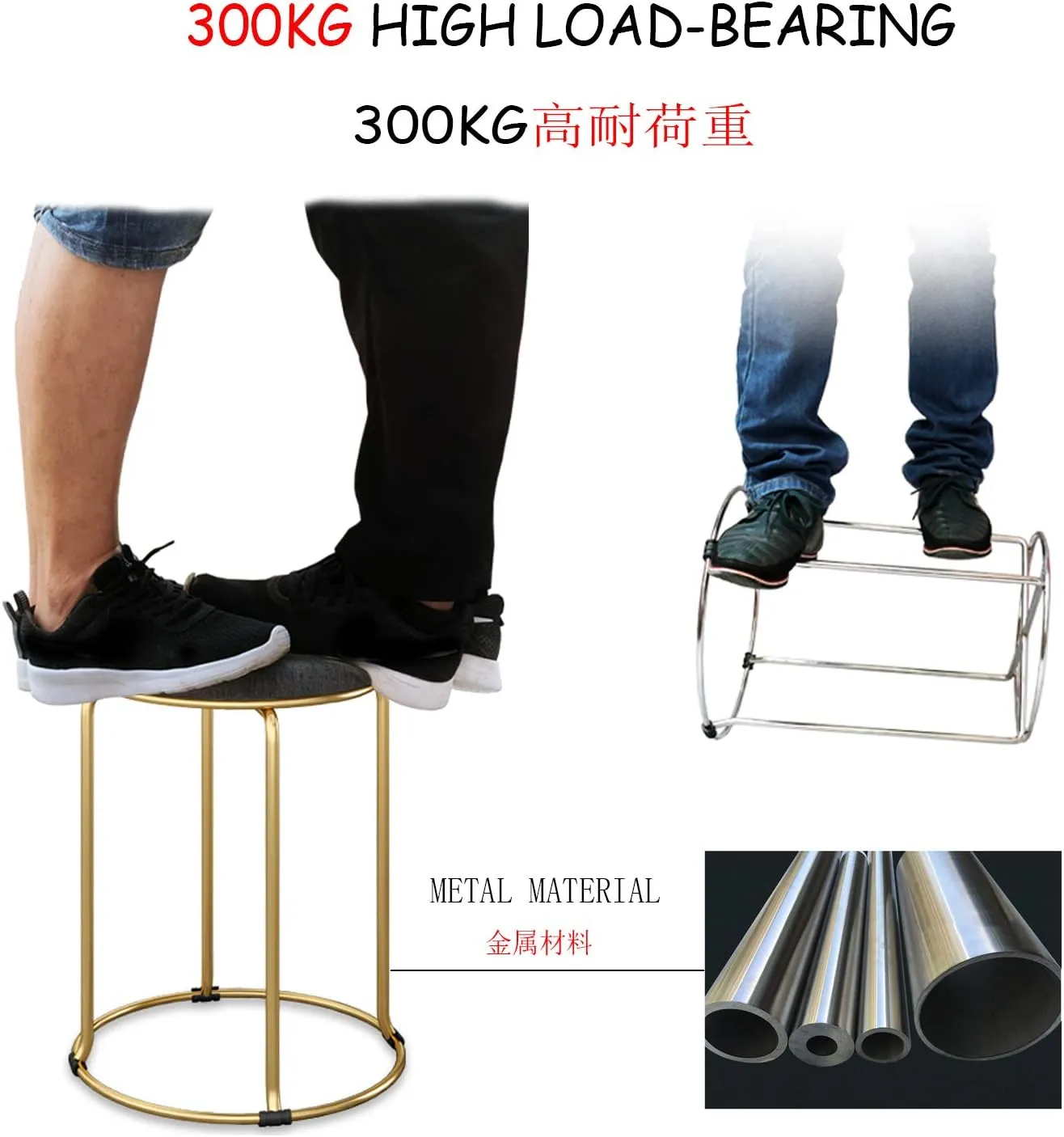 Footstool Stool Workshop - Bar Stool - High Chair Home Office Desk Chairs Metal Round Room Chair Seats Industrial Fixed Height 46cm Stackable Counter Chair Sewing Stool Ergonomic B