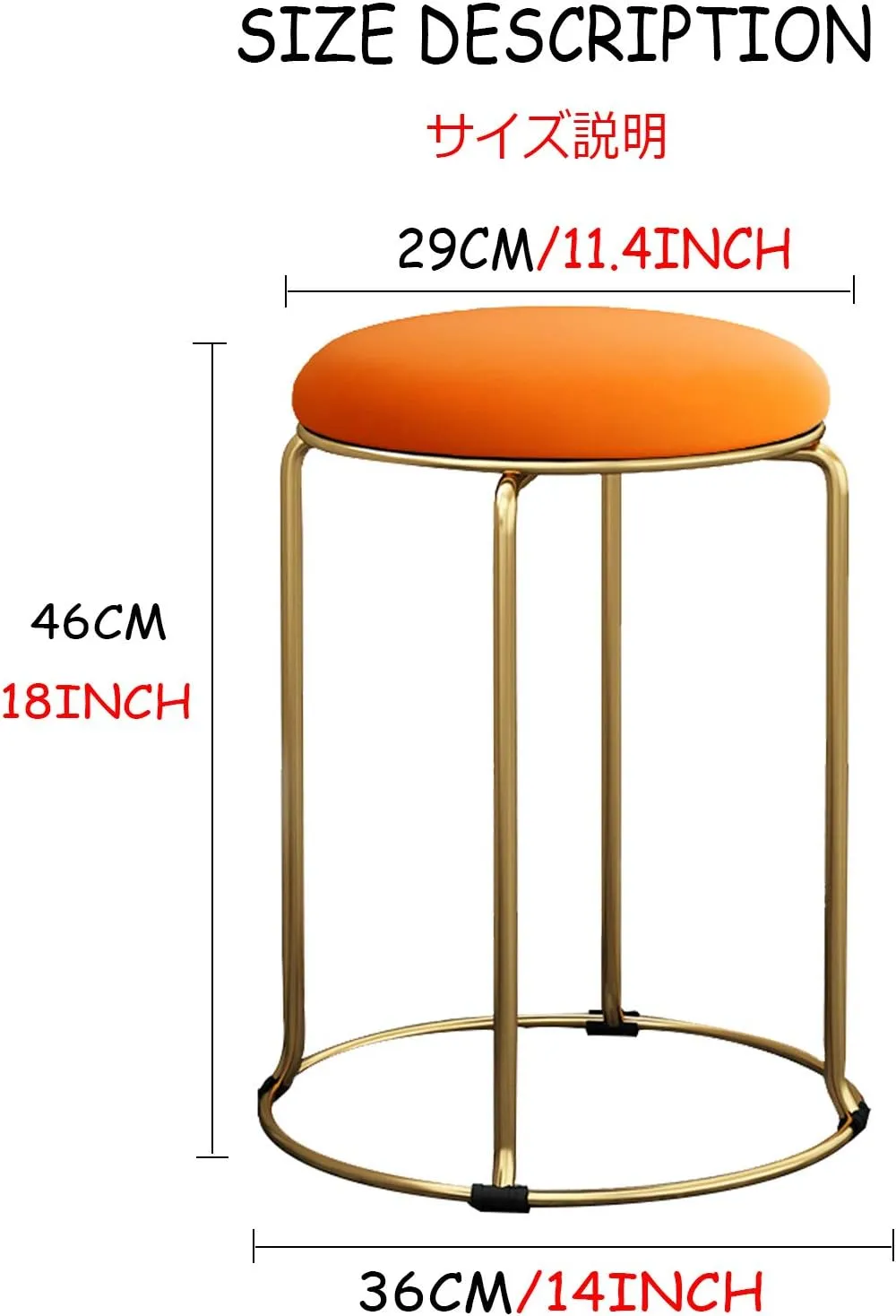 Footstool Stool Workshop - Bar Stool - High Chair Home Office Desk Chairs Metal Round Room Chair Seats Industrial Fixed Height 46cm Stackable Counter Chair Sewing Stool Ergonomic B