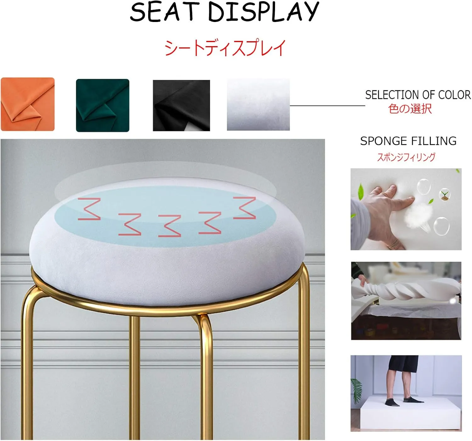Footstool Stool Workshop - Bar Stool - High Chair Home Office Desk Chairs Metal Round Room Chair Seats Industrial Fixed Height 46cm Stackable Counter Chair Sewing Stool Ergonomic B