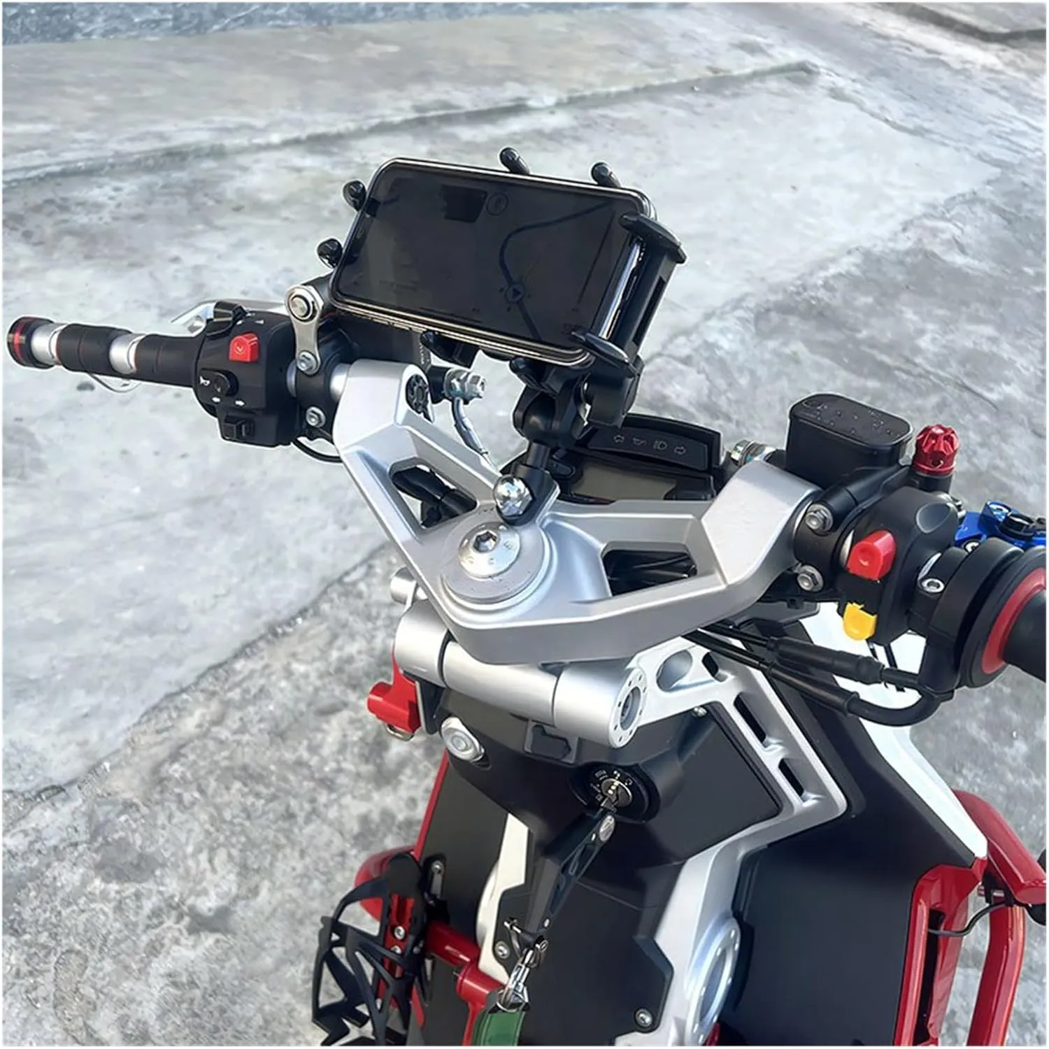 for Italjet for Dragster 200 for 250i 125 400 Mobile Phone Bracket Navigation Bracket Shock Absorption Bracket Motorcycle GPS Navigation Phone Mount Bracket(Regular Version A)