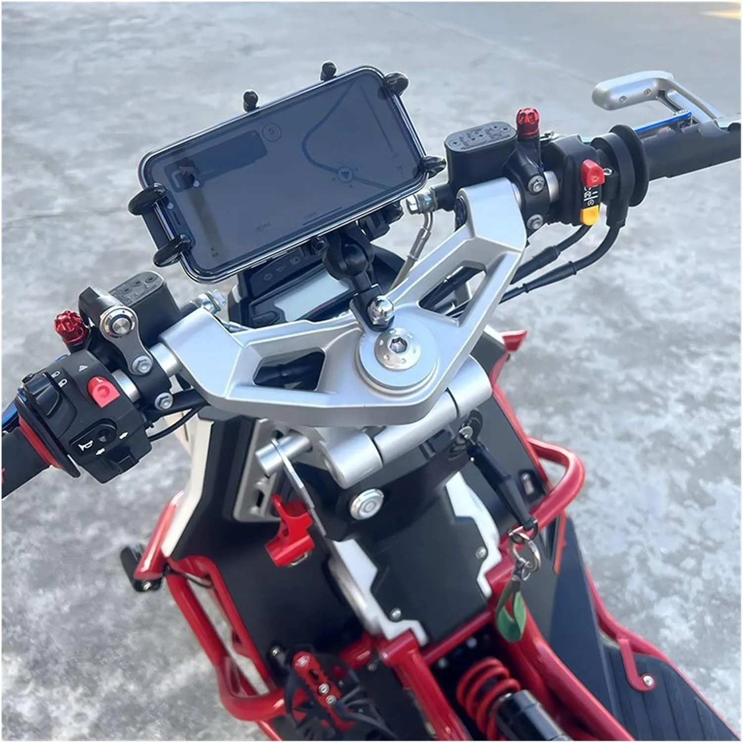 for Italjet for Dragster 200 for 250i 125 400 Mobile Phone Bracket Navigation Bracket Shock Absorption Bracket Motorcycle GPS Navigation Phone Mount Bracket(Regular Version A)