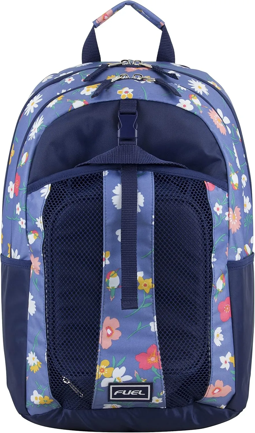 FUEL Teens Student Water Resistant Backpack Set Lunch Bookbag Bag Soft Reusable Insulated Cooler Lunch Box Thermal Travel Office Lunch Bag,Purple Flowers