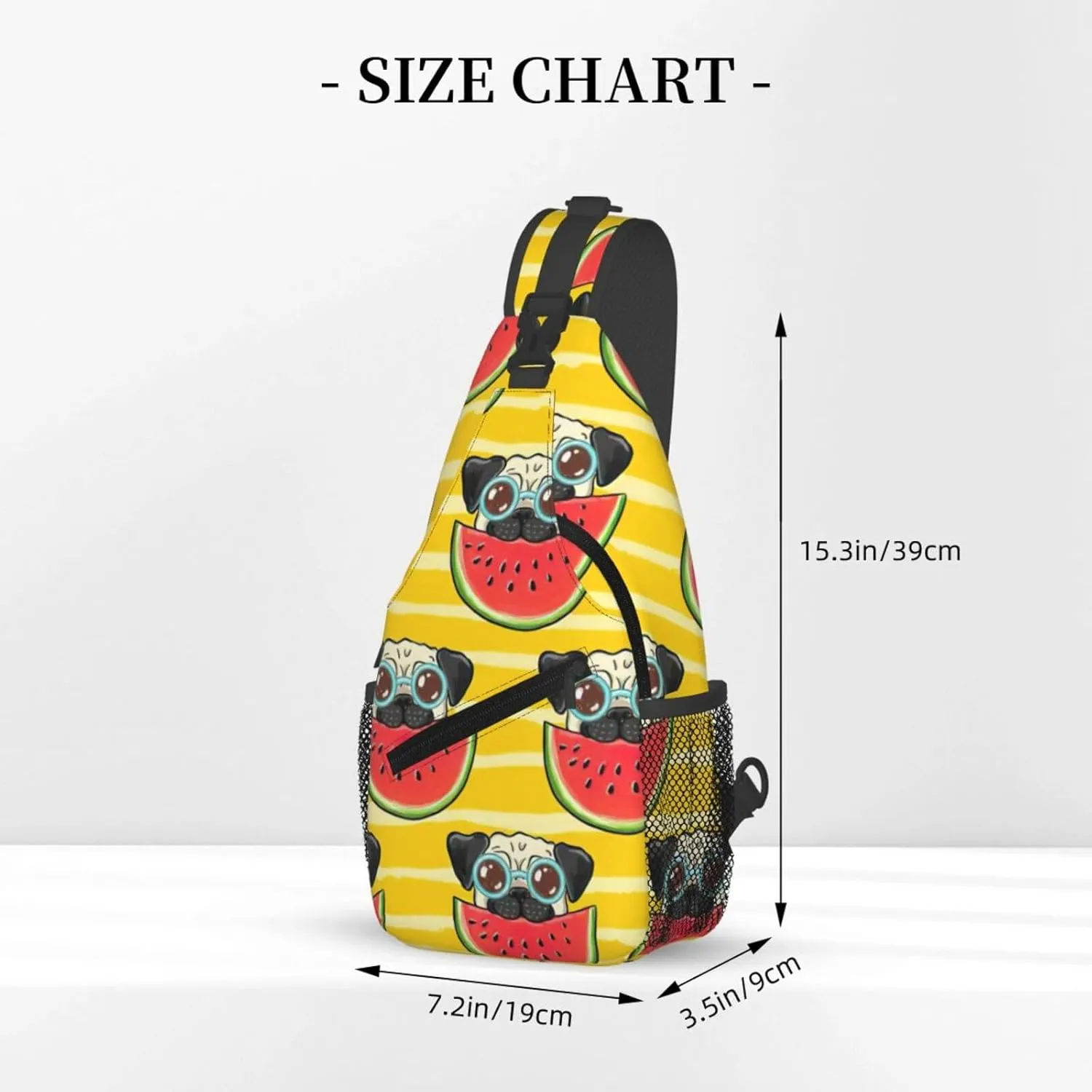 Funny French Bullfighting Watermelon Print Lightweight Sling Small Shoulder Bag - Chic Cross Chest Bag With Adjustable Strap