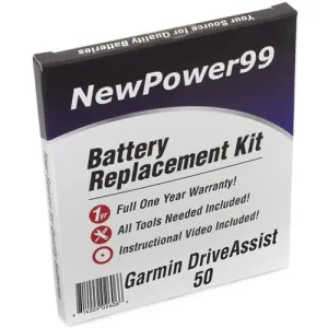 Garmin DriveAssist 50 Battery Replacement Kit with Tools, Video Instructions, Extended Life Battery and Full One Year Warranty
