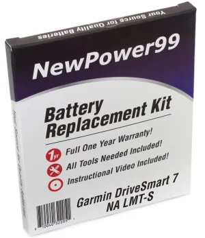 Garmin DriveSmart 7 NA LMT-S Battery Replacement Kit with Tools and Video Instructions