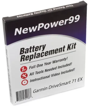Garmin DriveSmart 71  EX Battery Replacement Kit with Tools and Video Instruction Guide