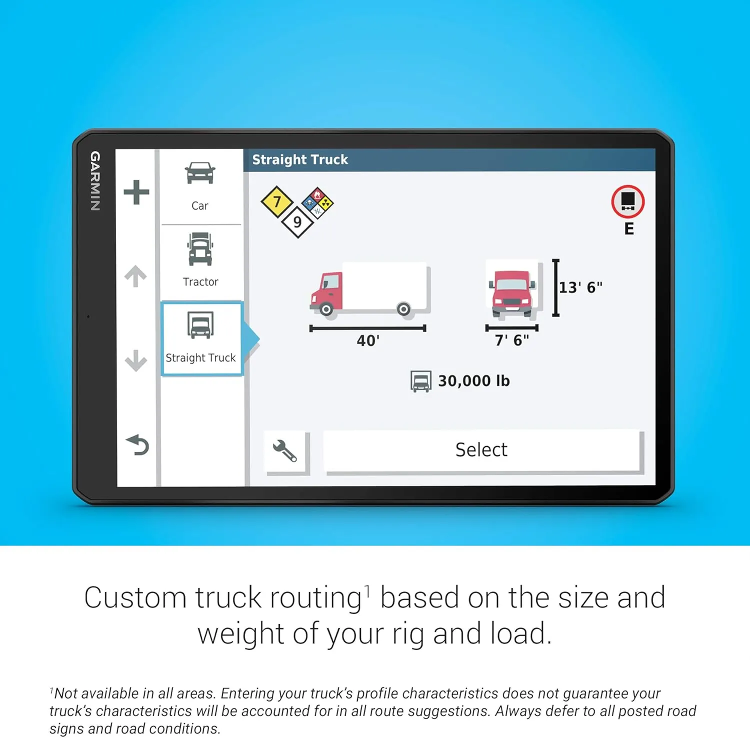 Garmin dēzl OTR1000, 10-inch GPS Truck Navigator, Easy-to-read Touchscreen Display, Custom Truck Routing and Load-to-dock Guidance