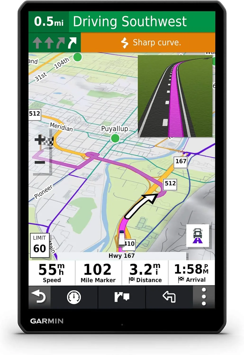 Garmin dēzl OTR1000, 10-inch GPS Truck Navigator, Easy-to-read Touchscreen Display, Custom Truck Routing and Load-to-dock Guidance