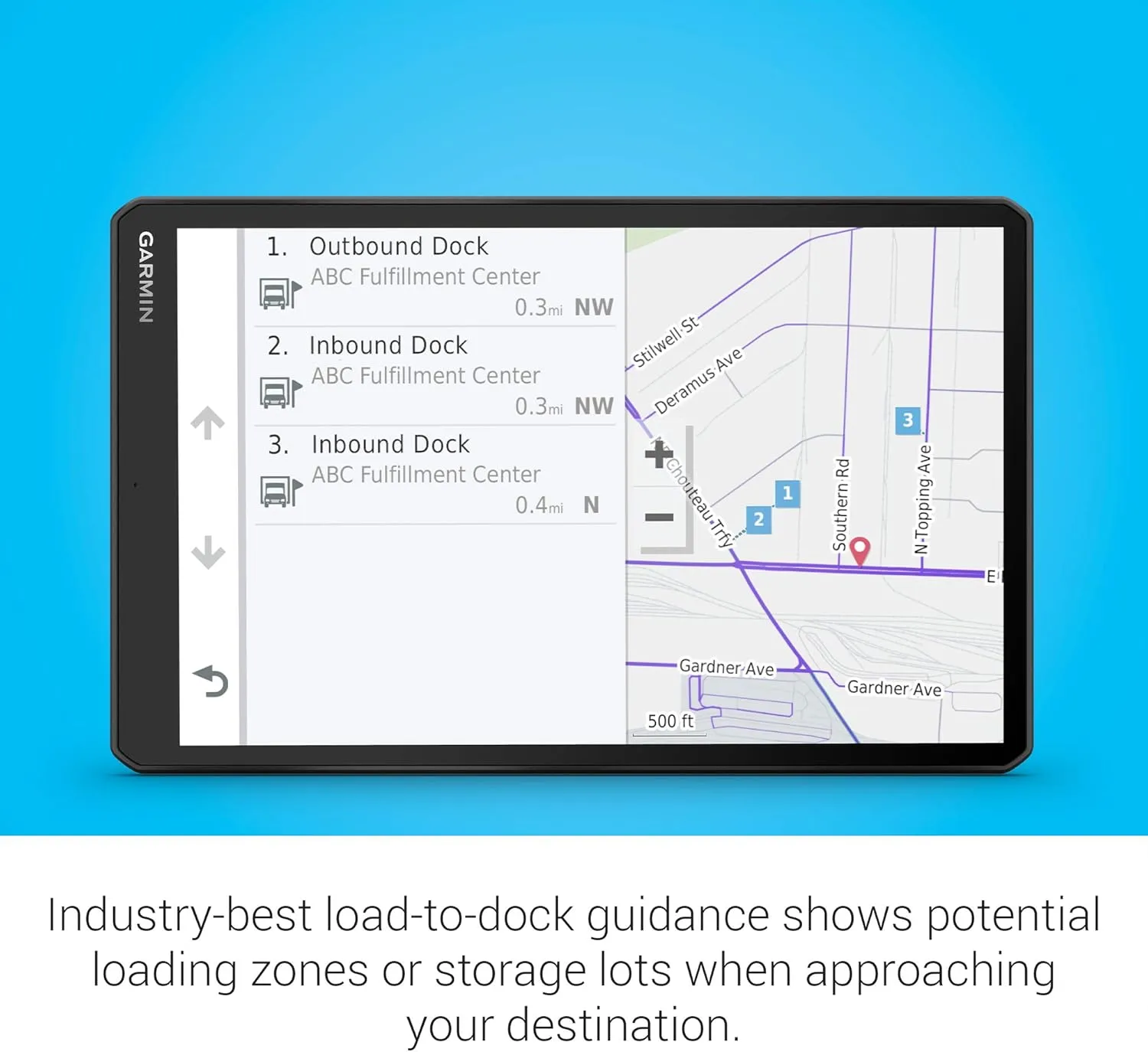Garmin dēzl OTR1000, 10-inch GPS Truck Navigator, Easy-to-read Touchscreen Display, Custom Truck Routing and Load-to-dock Guidance