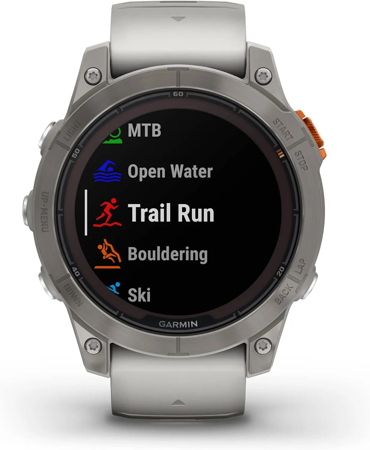 Garmin fēnix 7 Pro Sapphire Solar, Multisport GPS Smartwatch, Built-in Flashlight, Solar Charging Capability, Fog Gray/Ember Orange