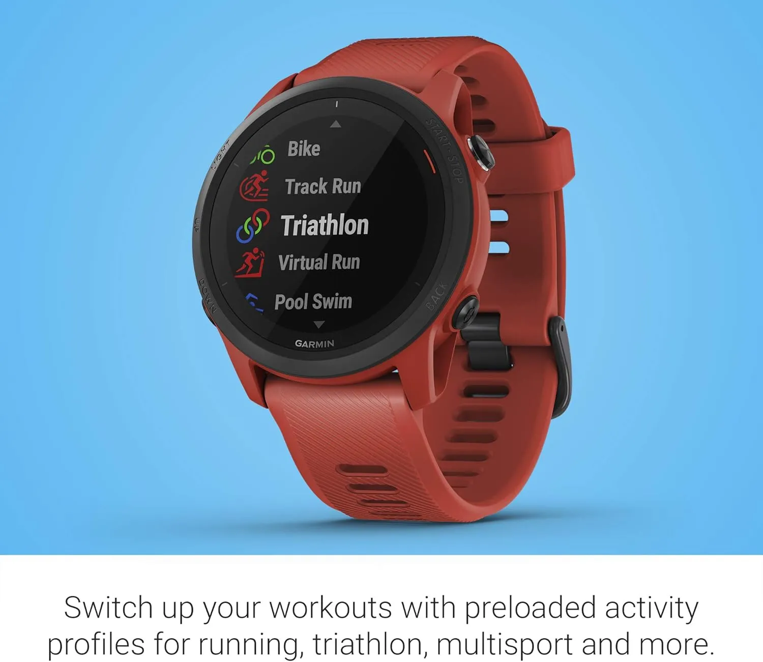 Garmin Forerunner 745, GPS Running Watch, Detailed Training Stats and On-Device Workouts, Essential Smartwatch Functions, Red (Renewed)