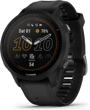 Garmin Forerunner® 955 Solar, GPS Running Smartwatch with Solar Charging Capabilities, Tailored to Triathletes, Long-Lasting Battery, Black - 010-02638-00