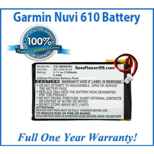 Garmin Nuvi 610 Battery Replacement Kit with Tools, Video Instructions, Extended Life Battery and Full One Year Warranty